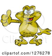 Clipart Of A Happy Toad Holding A Thumb Up Royalty Free Vector Illustration
