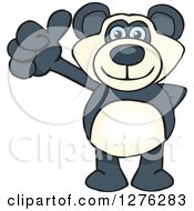 Poster, Art Print Of Happy Blue Eyed Panda Holding A Thumb Up