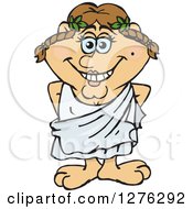 Clipart Of A Happy Greek Woman In A Toga Royalty Free Vector Illustration by Dennis Holmes Designs