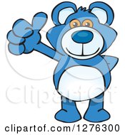Poster, Art Print Of Blue Teddy Bear Holding A Thumb Up