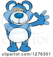 Poster, Art Print Of Blue Teddy Bear Waving