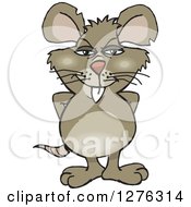 Clipart Of A Rat Standing Royalty Free Vector Illustration by Dennis Holmes Designs