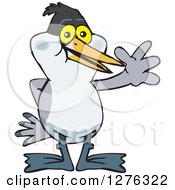 Clipart Of A Tern Bird Waving Royalty Free Vector Illustration by Dennis Holmes Designs