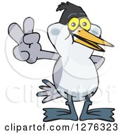 Clipart Of A Tern Bird Gesturing Peace Royalty Free Vector Illustration by Dennis Holmes Designs