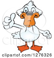 Poster, Art Print Of Happy Mute Swan Holding A Thumb Up