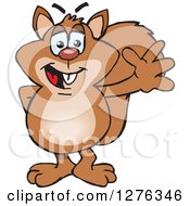 Clipart Of A Happy Squirrel Waving Royalty Free Vector Illustration by Dennis Holmes Designs