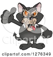 Clipart Of A Tasmanian Devil Holding A Thumb Up Royalty Free Vector Illustration by Dennis Holmes Designs