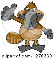 Poster, Art Print Of Happy Platypus Holding A Thumb Up