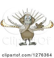 Clipart Of A Happy Lyrebird Waving Royalty Free Vector Illustration