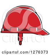 Clipart Of A Red Hardhat Royalty Free Vector Illustration