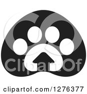 Clipart Of A Black And White Paw Print With A House Royalty Free Vector Illustration by Lal Perera