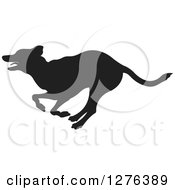 Poster, Art Print Of Black Silhouetted Dog Running In Profile