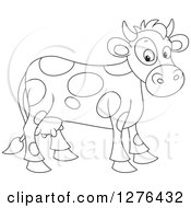 Poster, Art Print Of Black And White Cute Spotted Cow
