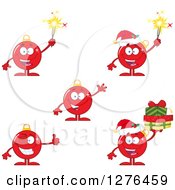 Red Christmas Bauble Ornament Characters