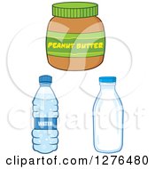 Peanut Butter Jar Water Bottle And Milk Jar
