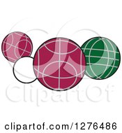 Poster, Art Print Of White Red And Green Bocce Balls