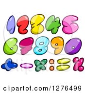 Poster, Art Print Of Colorful Cartoon Comic Bubble Numbers And Math Symbols
