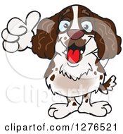 Happy English Springer Spaniel Giving A Thumb Up