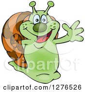 Poster, Art Print Of Happy Green Snail Waving