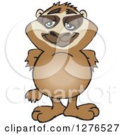 Clipart Of A Happy Sloth Standing Royalty Free Vector Illustration
