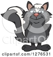 Clipart Of A Happy Skunk Standing Royalty Free Vector Illustration by Dennis Holmes Designs