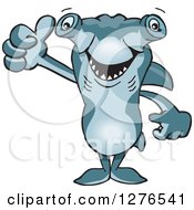 Poster, Art Print Of Hammerhead Shark Holding A Thumb Up