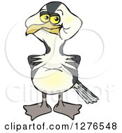 Clipart Of A Happy European Shag Bird Standing Royalty Free Vector Illustration by Dennis Holmes Designs
