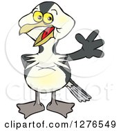 Clipart Of A Happy European Shag Bird Waving Royalty Free Vector Illustration