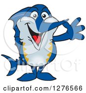 Poster, Art Print Of Happy Marlin Fish Waving