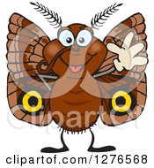 Poster, Art Print Of Happy Brown Moth Waving