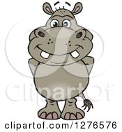 Poster, Art Print Of Happy Hippo Standing