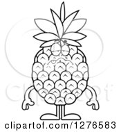 Poster, Art Print Of Black And White Sick Pineapple Character