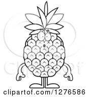 Poster, Art Print Of Black And White Surprised Gasping Pineapple Character