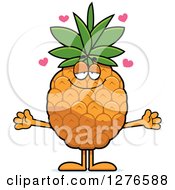 Poster, Art Print Of Sweet Pineapple Character With Open Arms