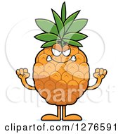 Poster, Art Print Of Mad Pineapple Character Holding Up Fists