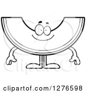 Clipart Of A Black And White Happy Cantaloupe Or Honeydew Melon Character Royalty Free Vector Illustration