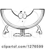 Clipart Of A Black And White Surprised Cantaloupe Or Honeydew Melon Character Royalty Free Vector Illustration