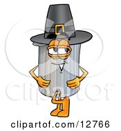 Poster, Art Print Of Garbage Can Mascot Cartoon Character Wearing A Pilgrim Hat On Thanksgiving