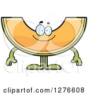 Clipart Of A Happy Cantaloupe Melon Character Royalty Free Vector Illustration
