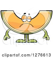 Clipart Of A Depressed Cantaloupe Melon Character Royalty Free Vector Illustration
