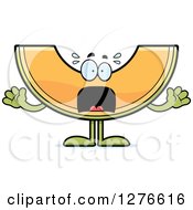 Clipart Of A Scared Screaming Cantaloupe Melon Character Royalty Free Vector Illustration