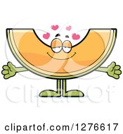 Clipart Of A Sweet Cantaloupe Melon Character Wanting A Hug Royalty Free Vector Illustration by Cory Thoman
