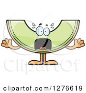 Clipart Of A Scared Screaming Honeydew Melon Character Royalty Free Vector Illustration