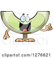 Clipart Of A Happy Honeydew Melon Character With An Idea Royalty Free Vector Illustration