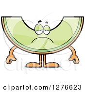 Clipart Of A Depressed Honeydew Melon Character Royalty Free Vector Illustration