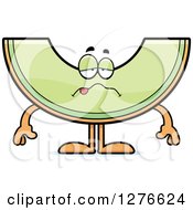 Clipart Of A Sick Honeydew Melon Character Royalty Free Vector Illustration