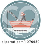 Poster, Art Print Of Fisherman In A Boat Icon