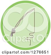 Clipart Of A Green Fishing Pole Icon Royalty Free Vector Illustration