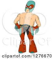 Clipart Of A Posing Mexican Wrestler Royalty Free Vector Illustration by BNP Design Studio