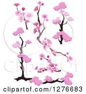 Poster, Art Print Of Branches And Pink Cherry Blossom Designs